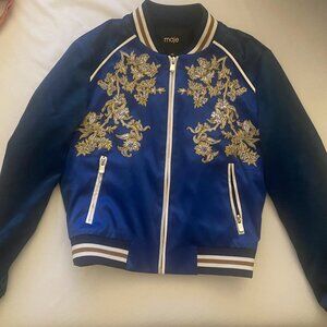 Maje Satin Embroidered Bomber (36/S)